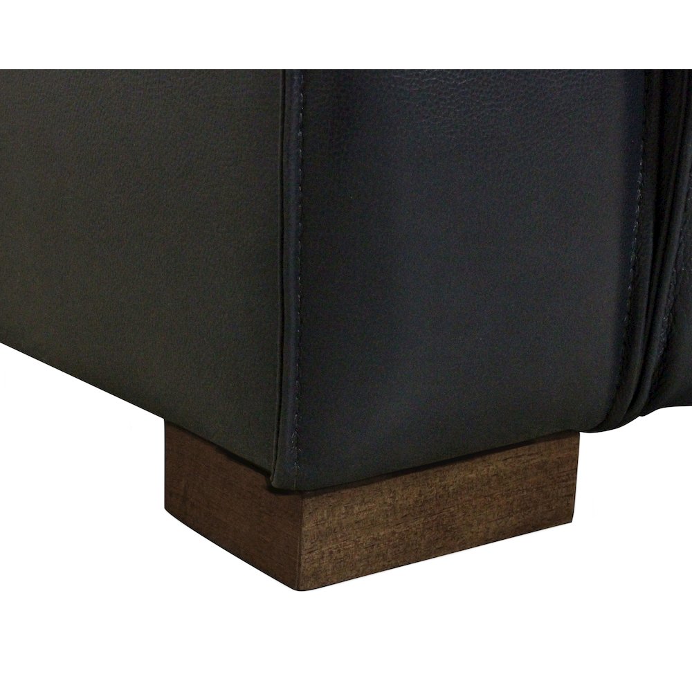 Riseholme Reclining Sofa with Barista Brown Legs and Blue Full-Leather. Picture 4