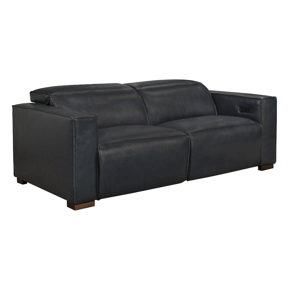Riseholme Reclining Sofa in Blue Full-Leather. Picture 23