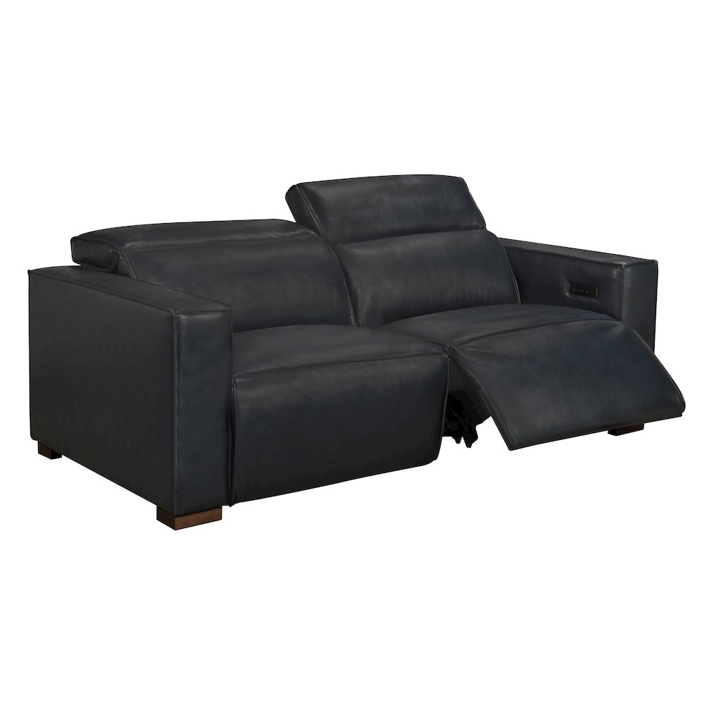 Riseholme Reclining Sofa in Blue Full-Leather. Picture 25
