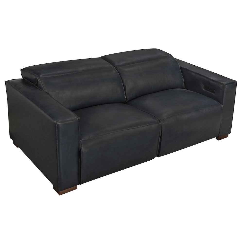 Riseholme Reclining Sofa in Blue Full-Leather. Picture 27
