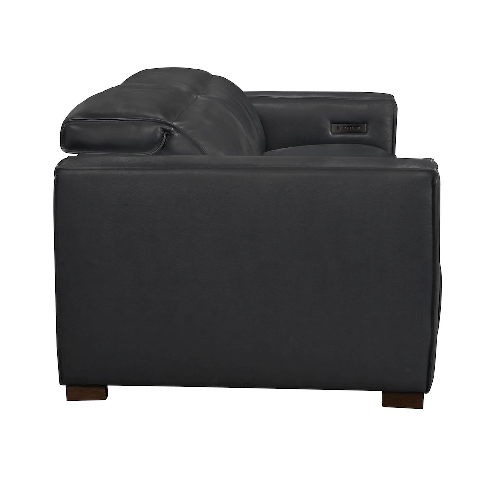Riseholme Reclining Sofa in Blue Full-Leather. Picture 28