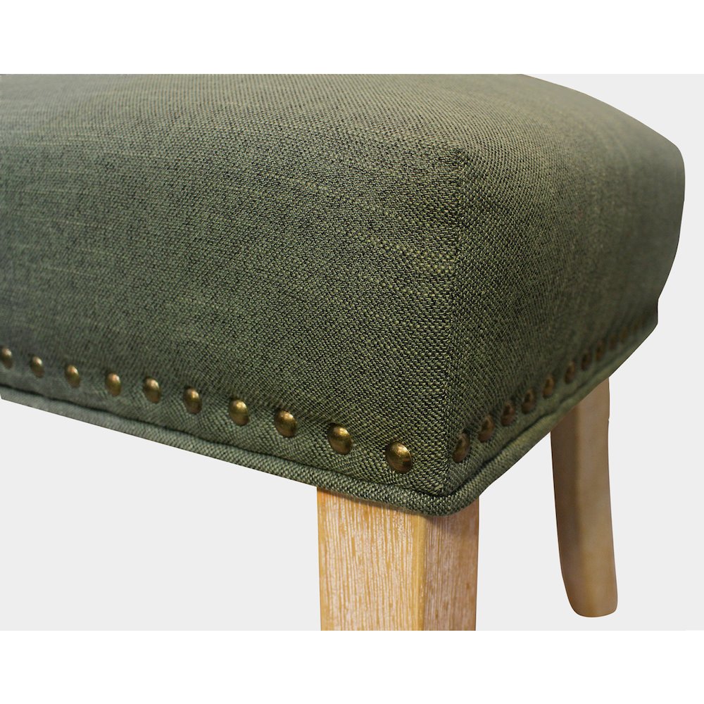 9-Piece Dining Set 8 Jill Dining Chairs in Green Fabric Natural Legs. Picture 7