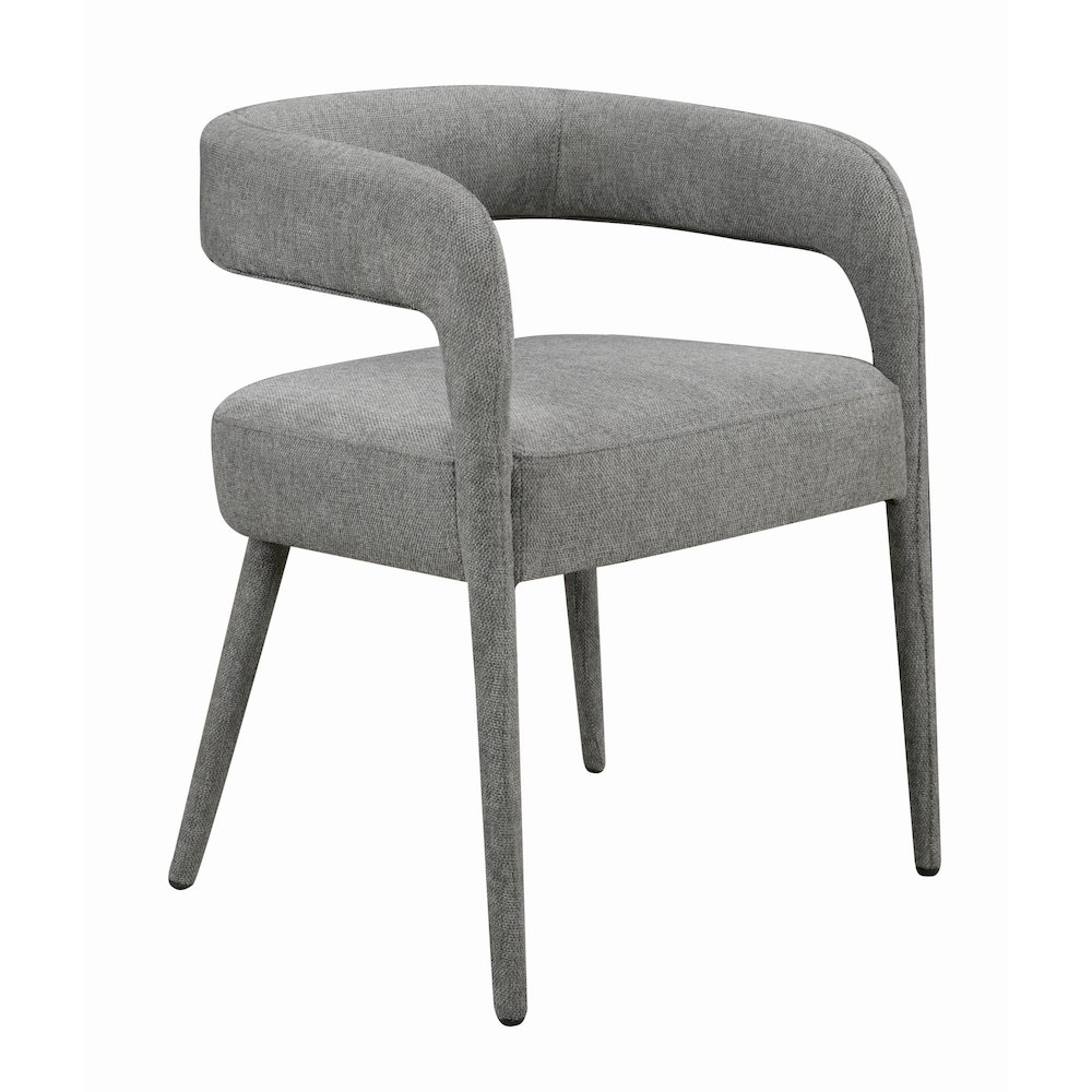 9-Piece Dining Set 8 Galway Chairs in Dark Gray Linen Sturdy Metal Frame. Picture 6