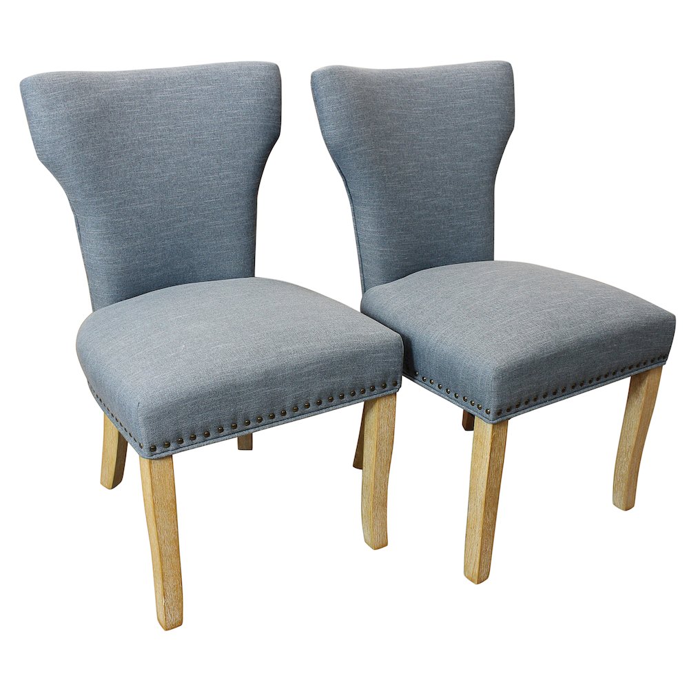 Jill Linen Fabric Side Chair Denim with Natural Legs - Set of 2. Picture 13