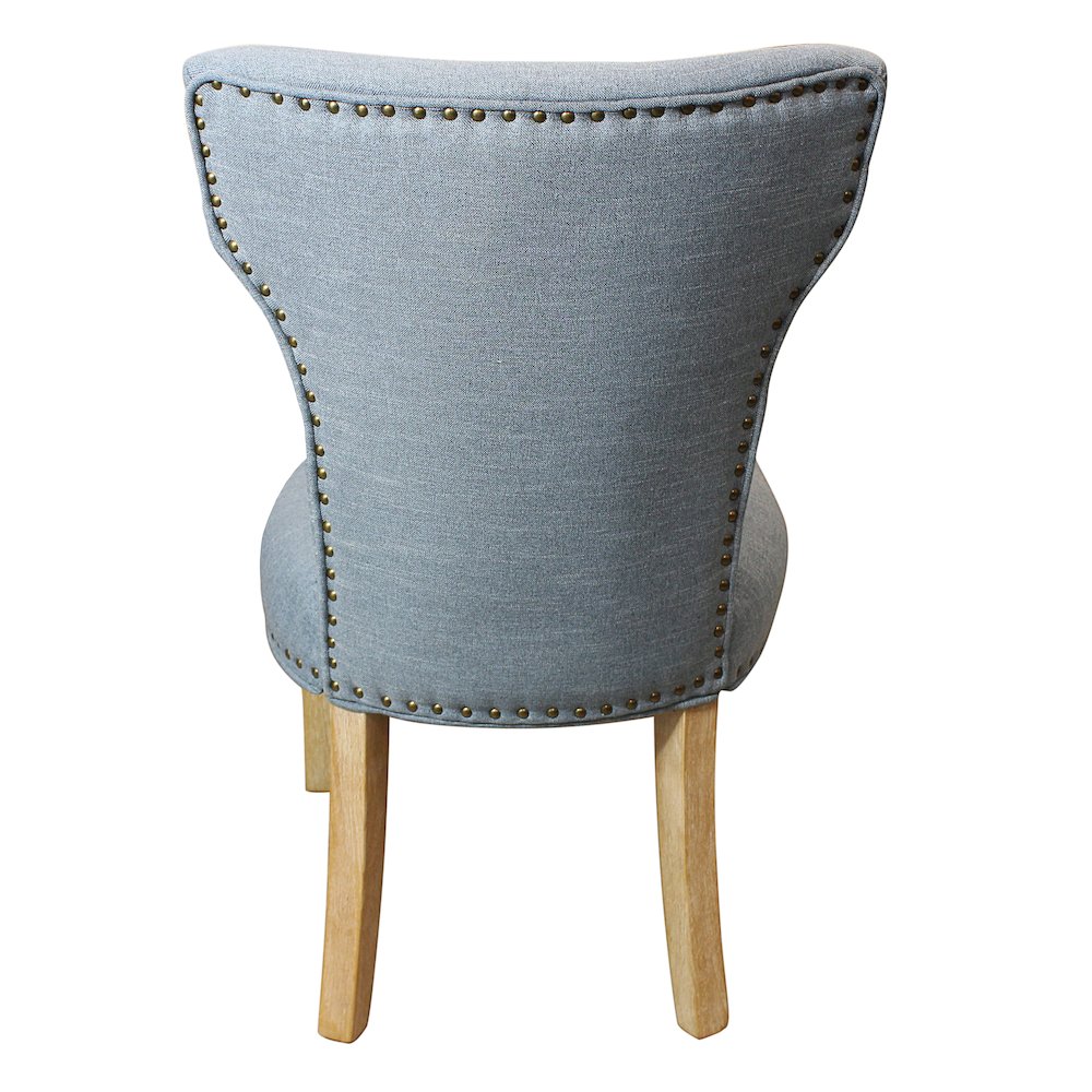 Jill Linen Fabric Side Chair Denim with Natural Legs - Set of 2. Picture 16