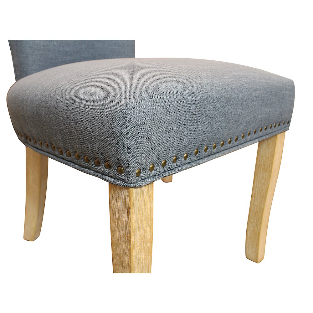 Jill Linen Fabric Side Chair Denim with Natural Legs - Set of 2. Picture 17