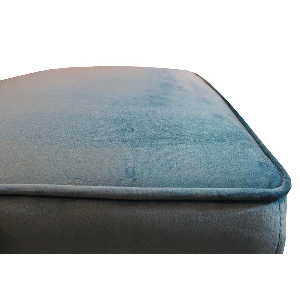 9-Piece Dining Set 8 Cleo Dining Chairs in Velvet Teal Fabric Natural Legs. Picture 10