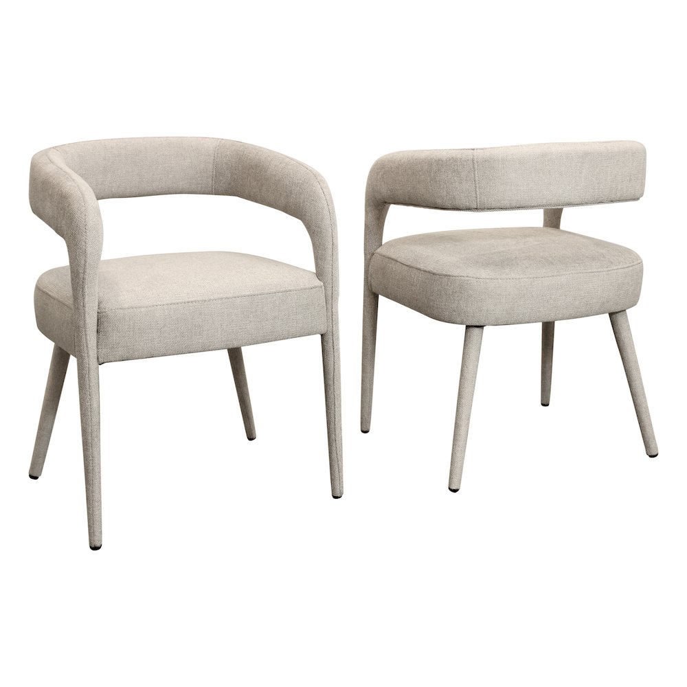 Logan 9-Piece 72" Dining Set with 8 Galway Dining Chairs in Ivory Linen Fabric. Picture 7