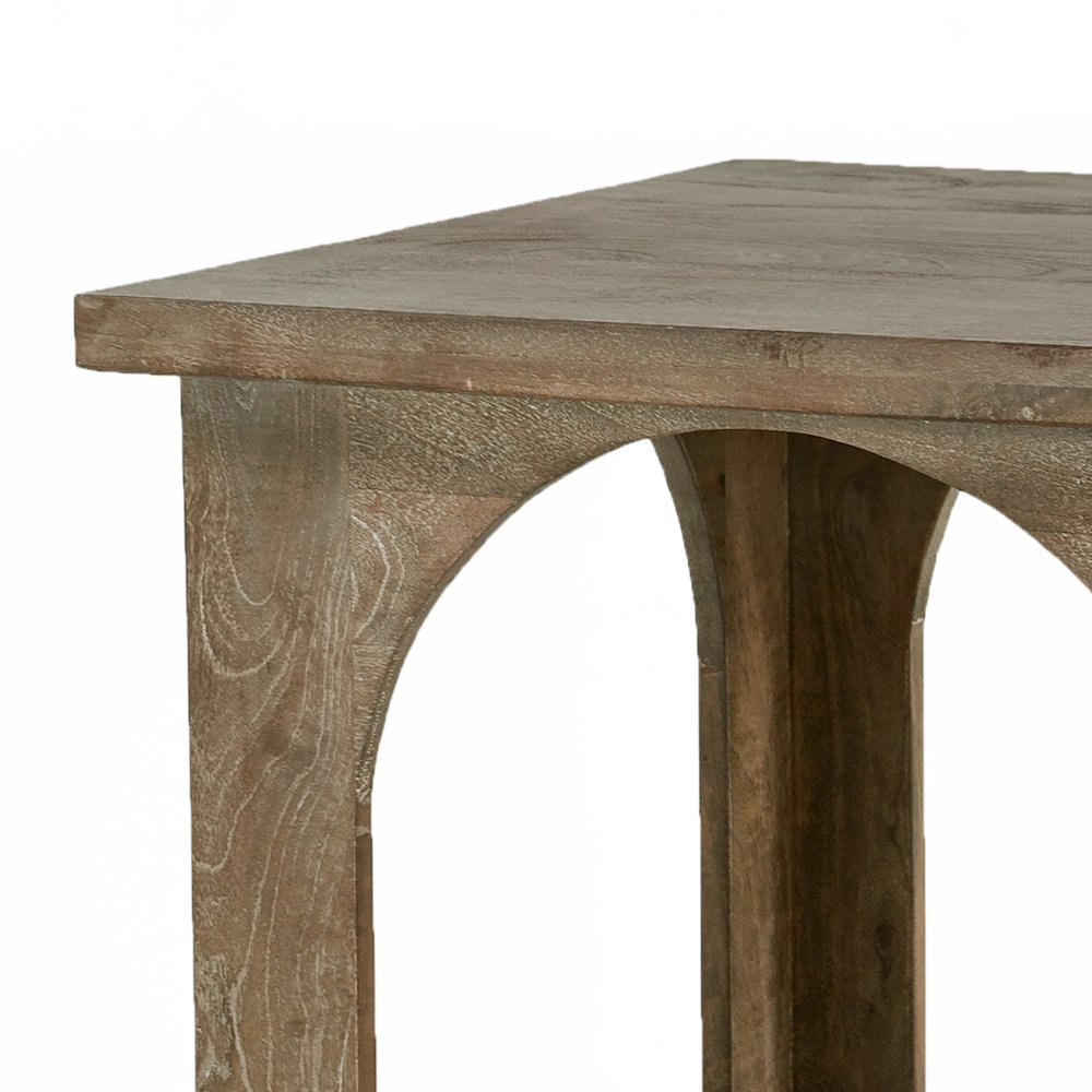 Archie Solid Wood End Table in North Creek Brown. Picture 4