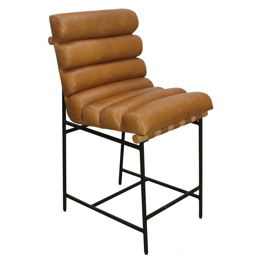 Layla Counter Stool in Tan Leather. Picture 11