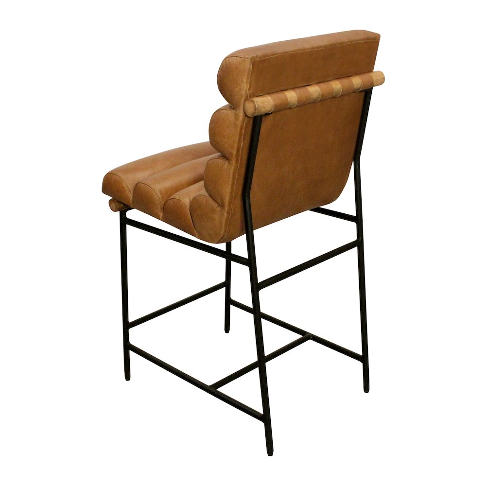 Layla Counter Stool in Tan Leather. Picture 16