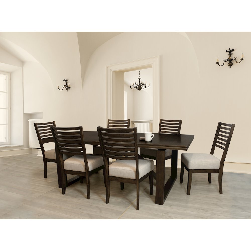 Scott 7-Piece Dining Set with 3 Sets of Chairs in Two-Tone. Picture 2