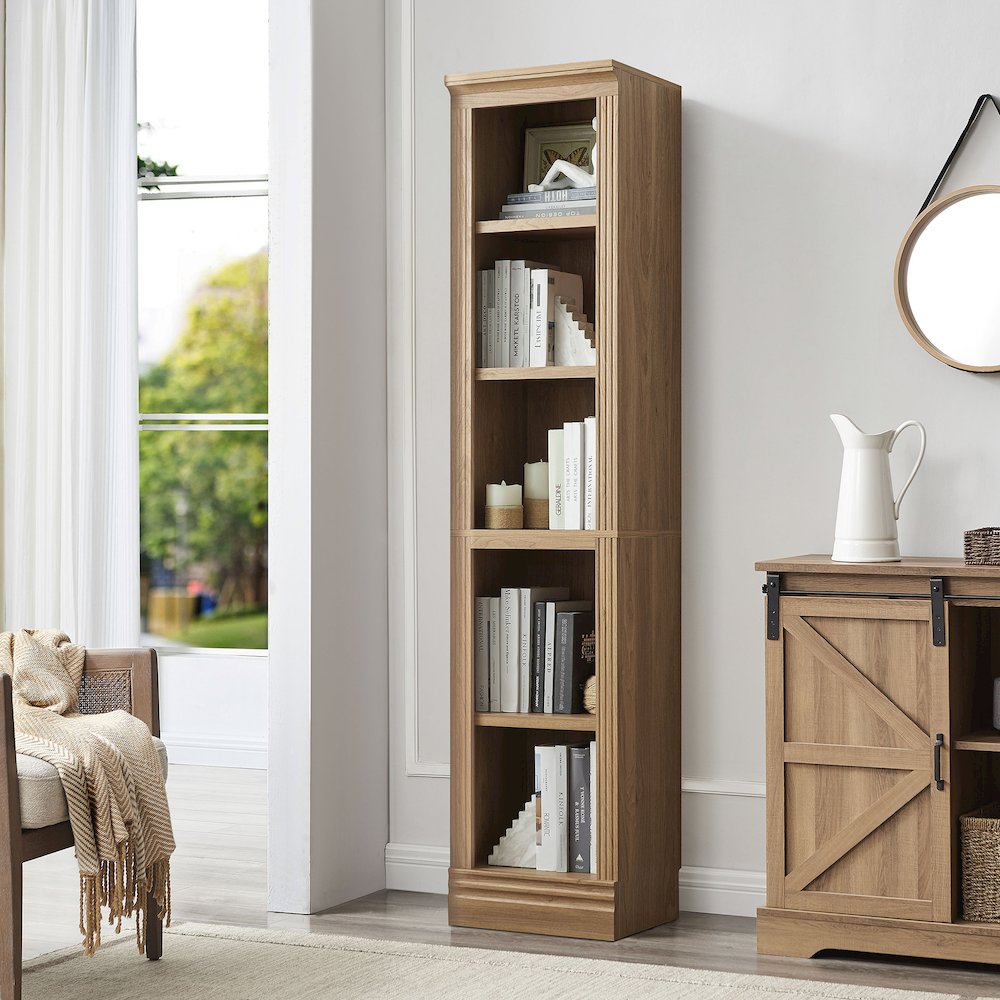 5-Shelf Narrow Bookcase, 72 in Tall Skinny Bookshelf. Picture 2