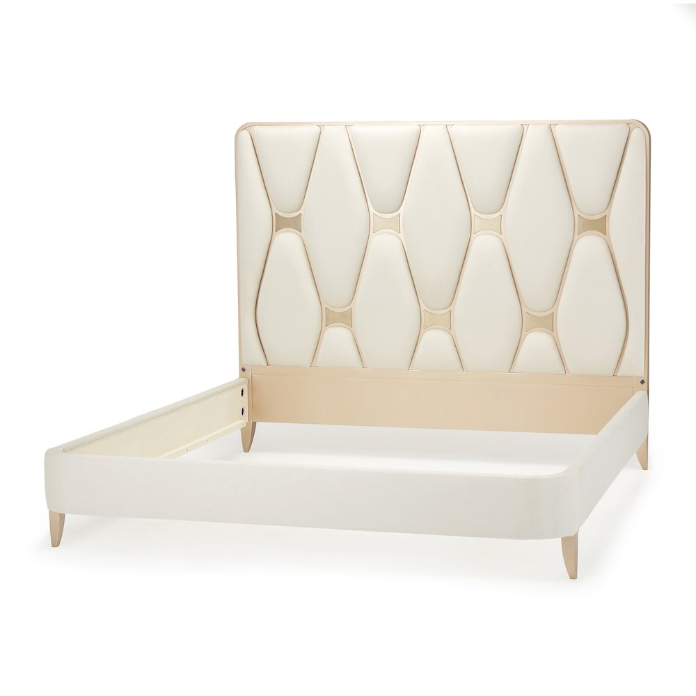 La Rachelle Cal. King Upholstered Panel Bed - Champagne. Picture 2