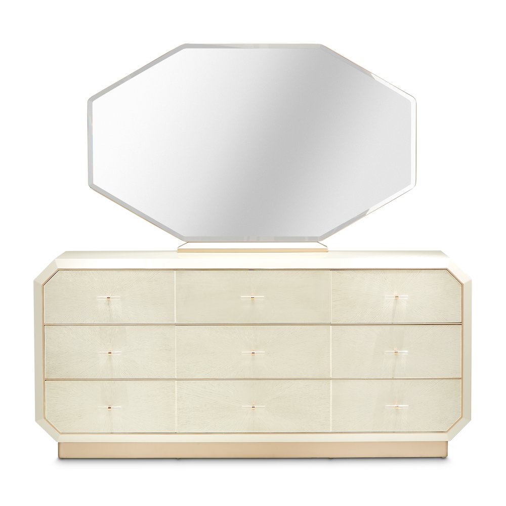 La Rachelle Dresser with Mirror - Champagne. Picture 5