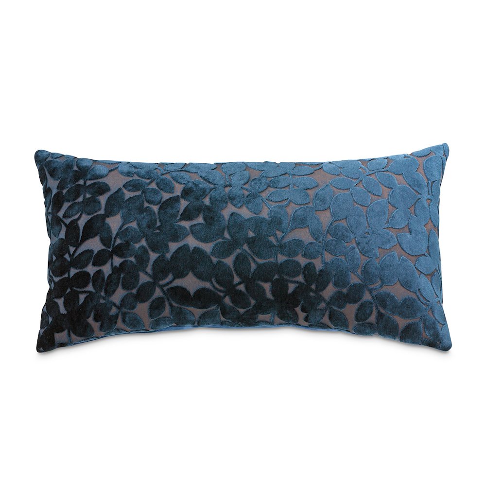 Blue My Mind Larkin 13"x24" Velvet Oblong Pillow, Set of 2 - Sapphire. Picture 1