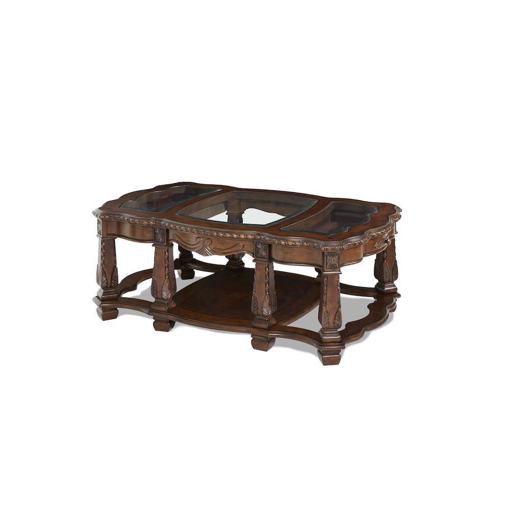 Windsor Court Cocktail Table - Vintage Fruitwood. Picture 1
