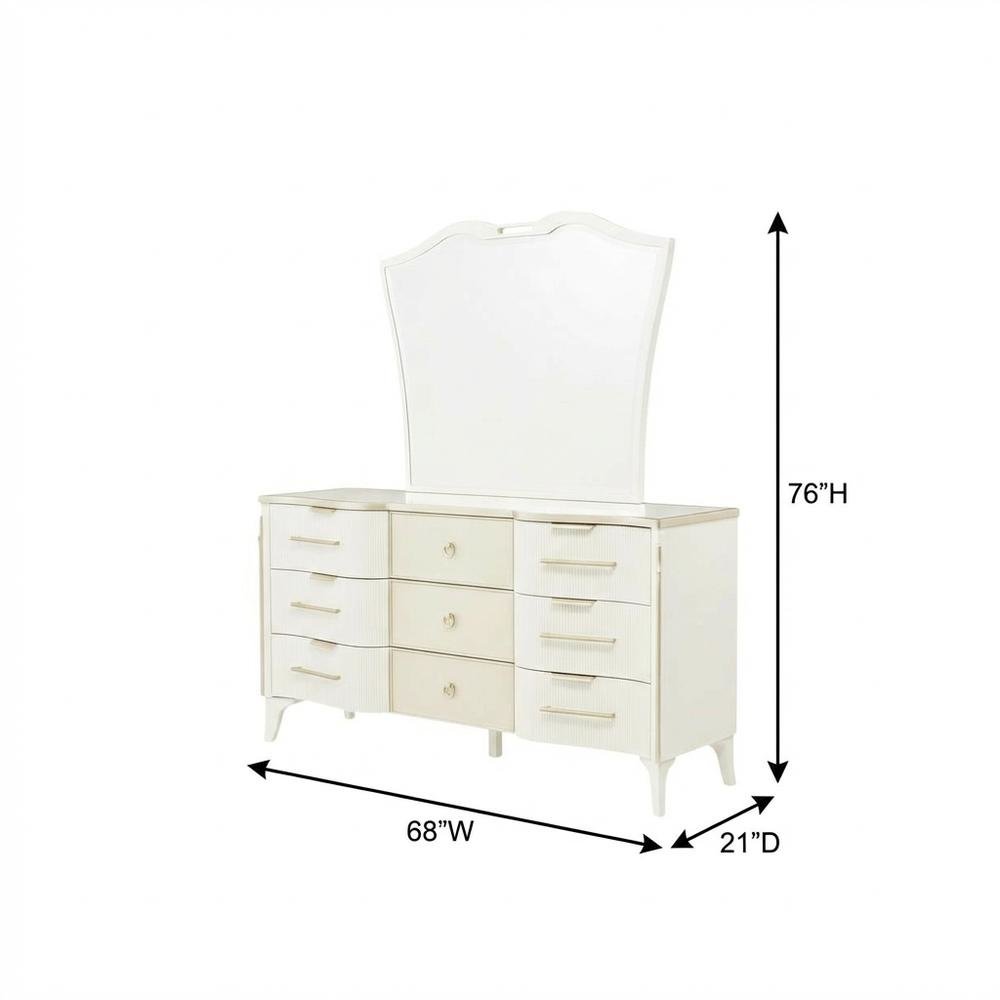 La Marisia Dresser with Mirror - Creamy Pearl. Picture 5