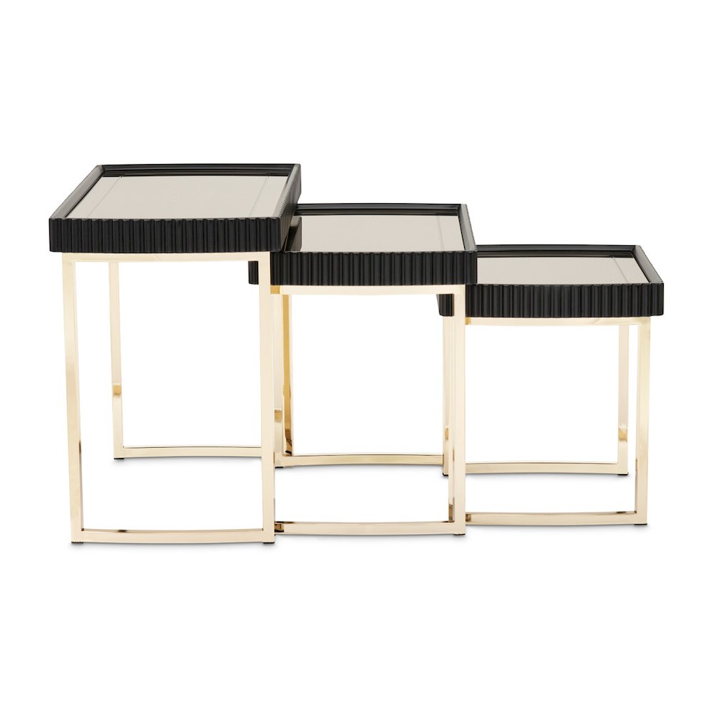 Lisbon Nesting Tables, Set of 3 - Silken Matte Black. Picture 4