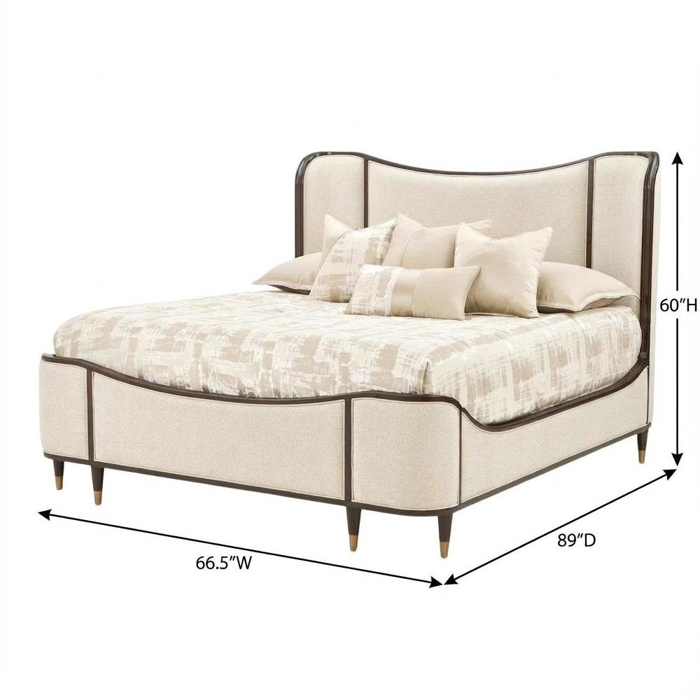 Camellia Field Queen Upholstered Bed - Warm Pecan. Picture 9