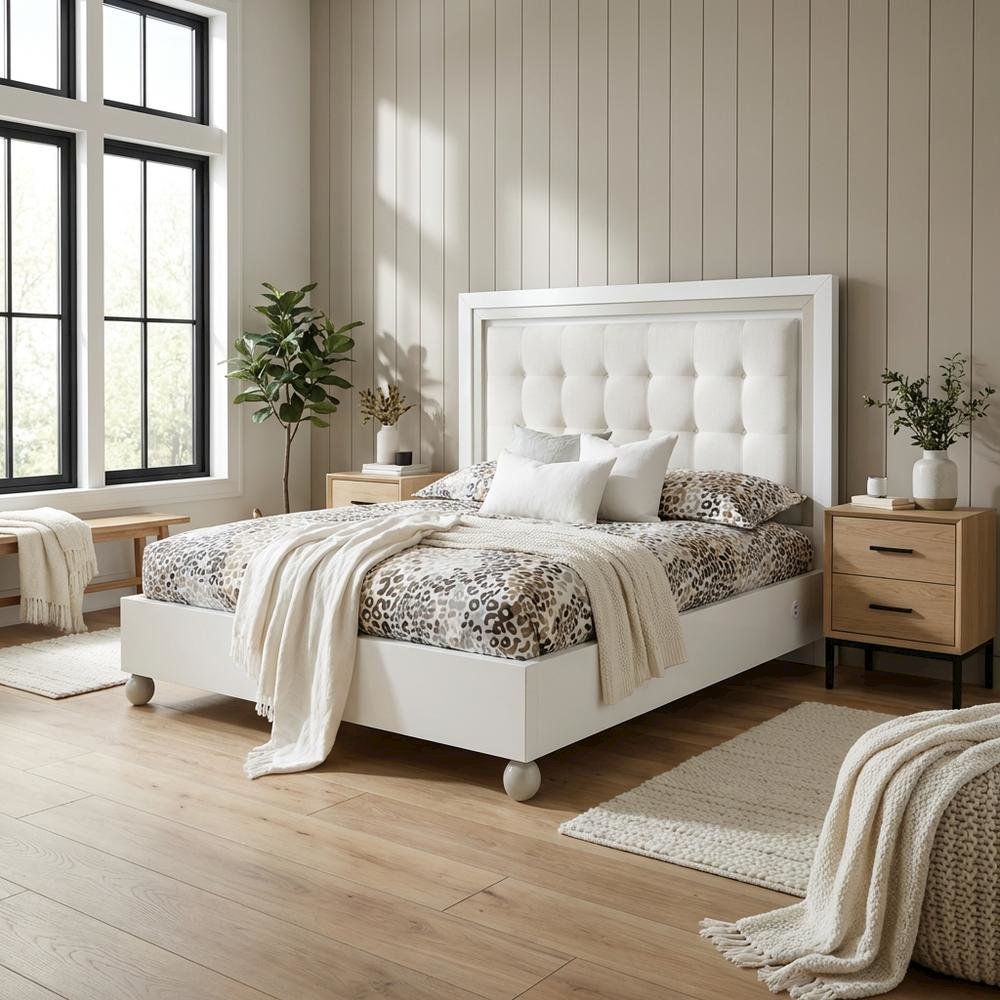 Sky Tower Queen Bed - Cloud White. Picture 8
