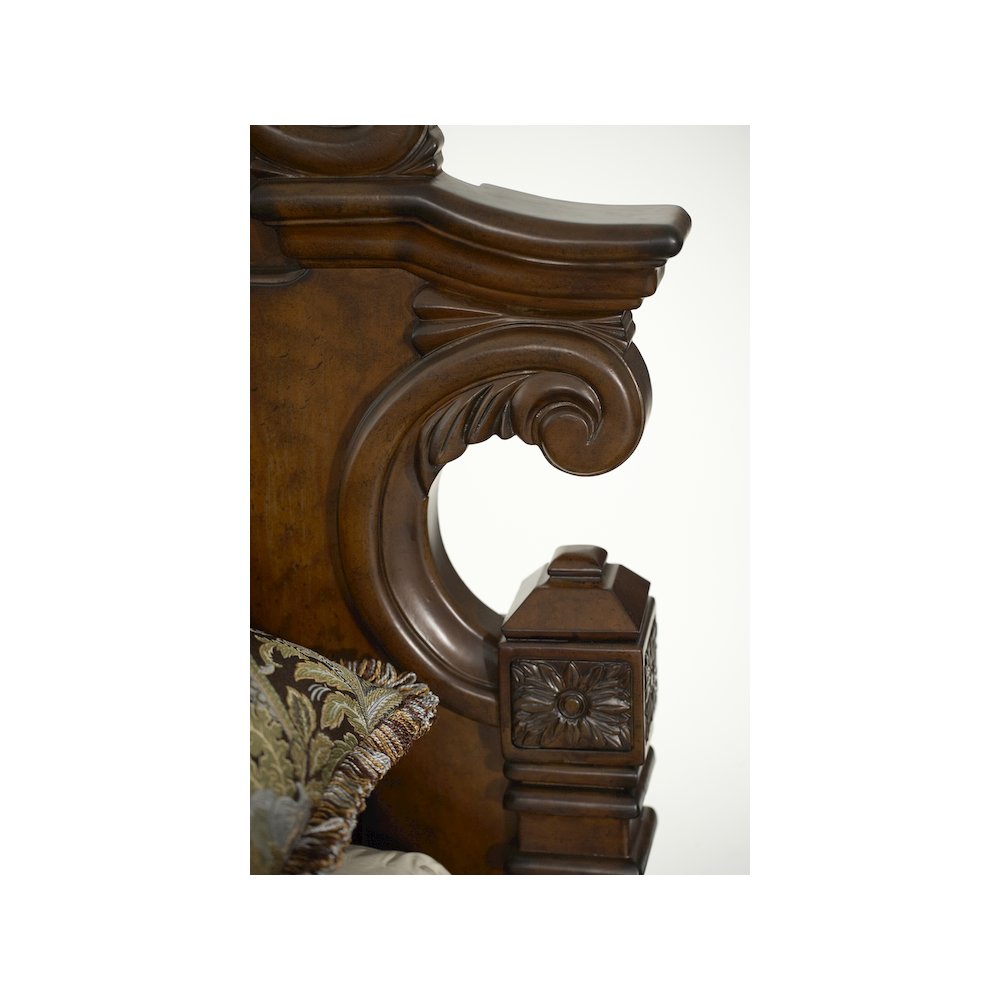 Windsor Court Queen Mansion Bed - Vintage Fruitwood. Picture 10