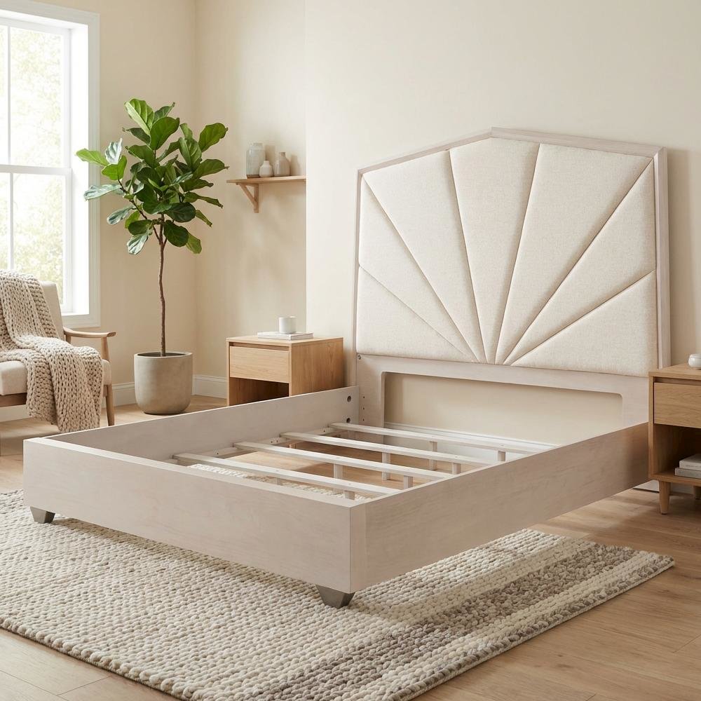 Fantosini King Tufted Panel Bed - Silver Mist. Picture 7