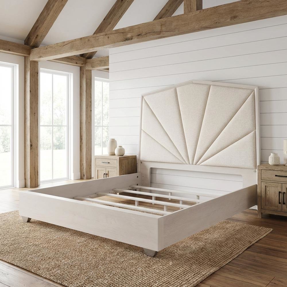 Fantosini King Tufted Panel Bed - Silver Mist. Picture 8