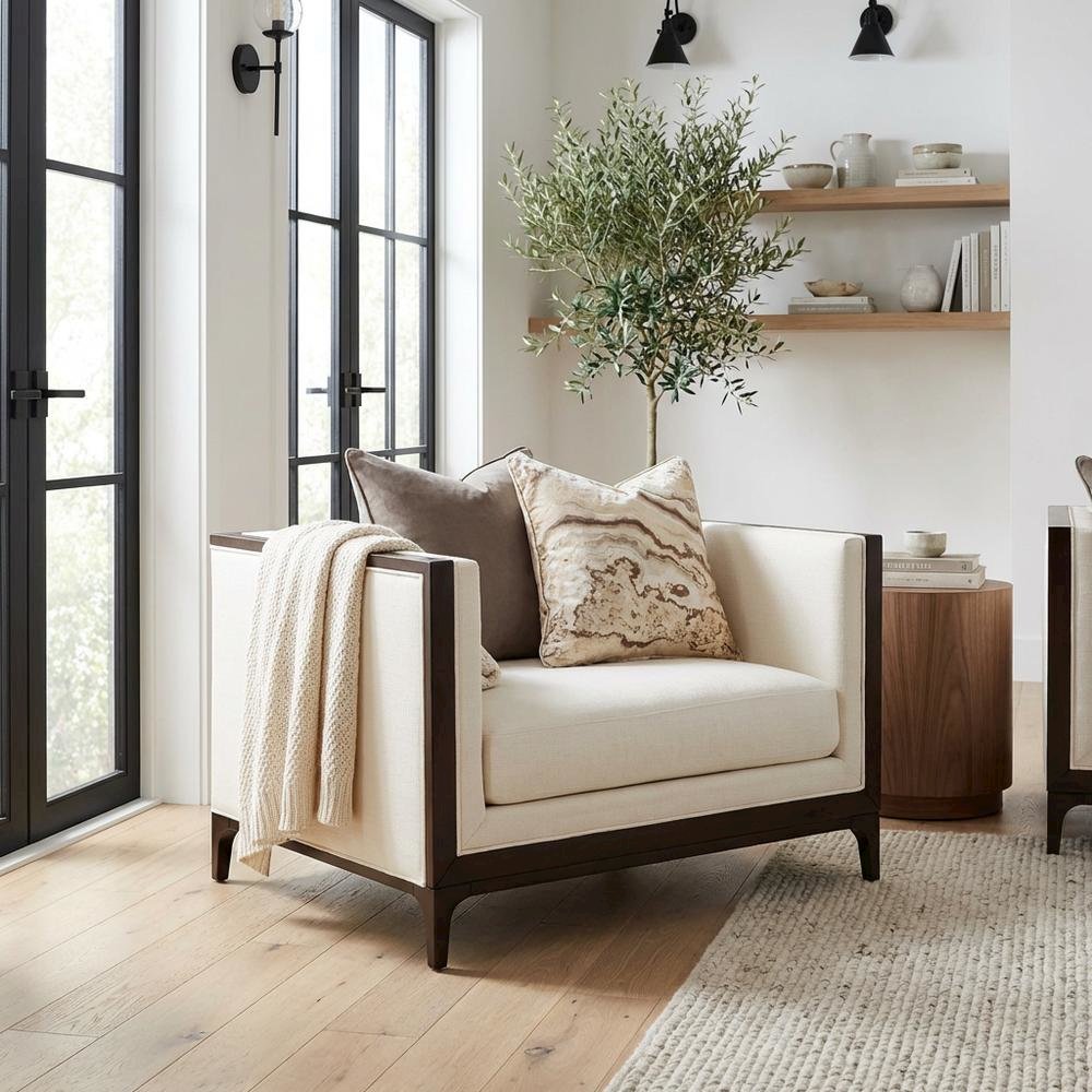 Belmont Place Matching Chair - Cream/Espresso. Picture 7