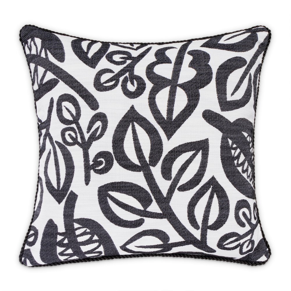 Uptown Downtown Ardent 20" Square Throw Pillow, Set of 2 - Black/White. Picture 9
