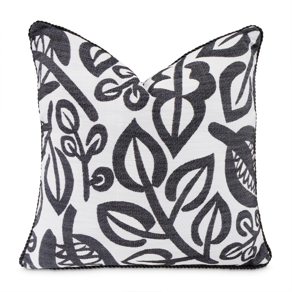 Uptown Downtown Ardent 20" Square Throw Pillow, Set of 2 - Black/White. Picture 11