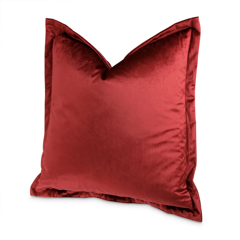 Conner 20" Velvet Throw Pillow, Set of 2 - Sangria. Picture 5