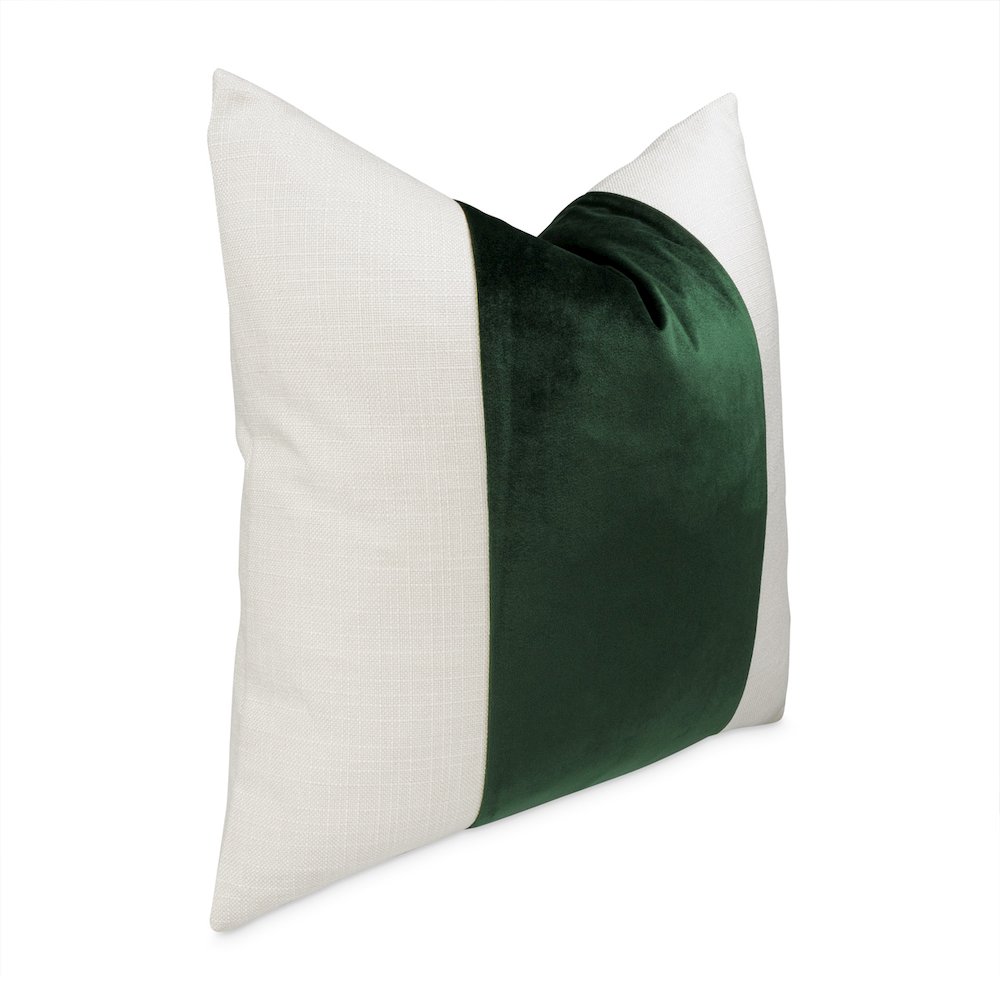 Caleb 21" Square Throw Pillow, Set of 2 - Cloud/Forest Green. Picture 6