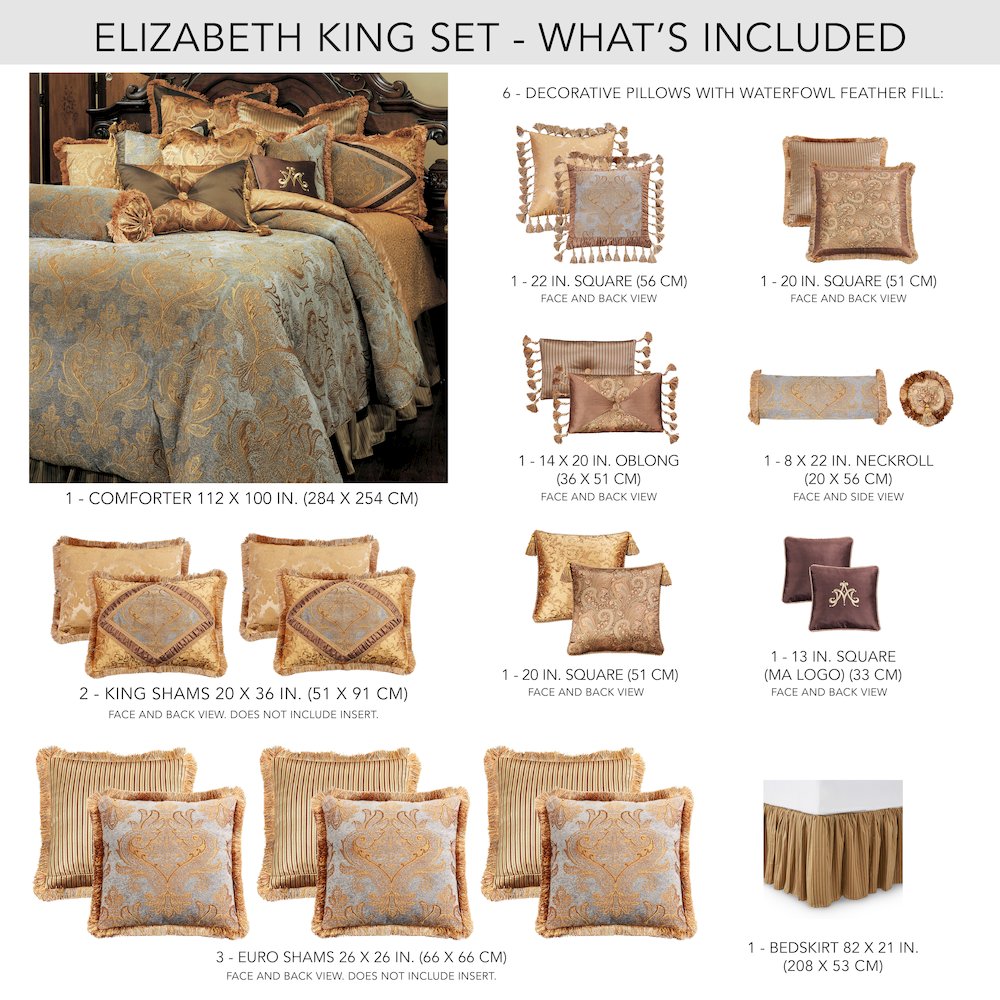 Elizabeth 13-Piece King Comforter Set - Aqua. Picture 22