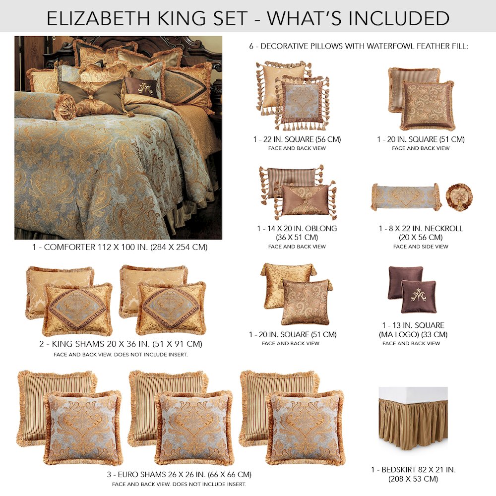 Elizabeth 13-Piece King Comforter Set - Aqua. Picture 24