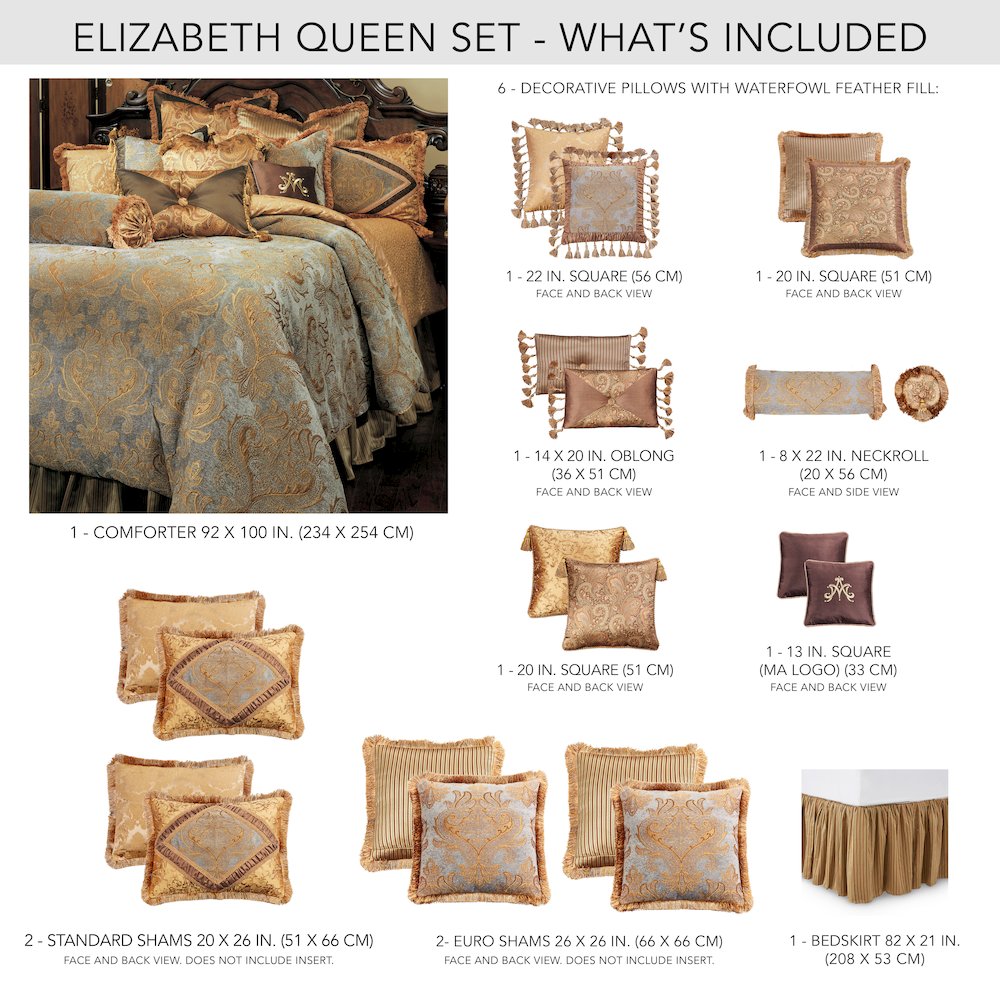Elizabeth 13-Piece King Comforter Set - Aqua. Picture 23