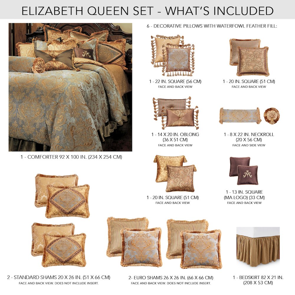 Elizabeth 13-Piece King Comforter Set - Aqua. Picture 25