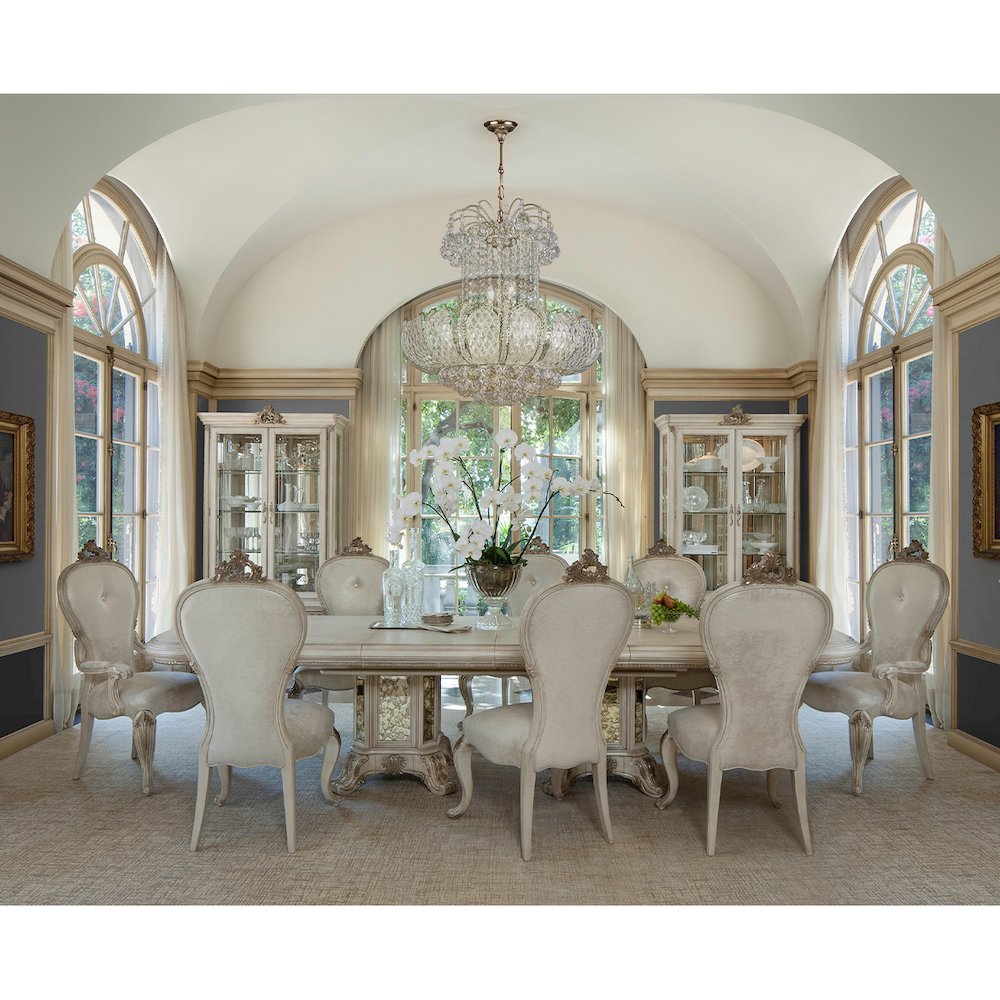 Platine de Royale Rectangular Dining Table - Champagne. Picture 8