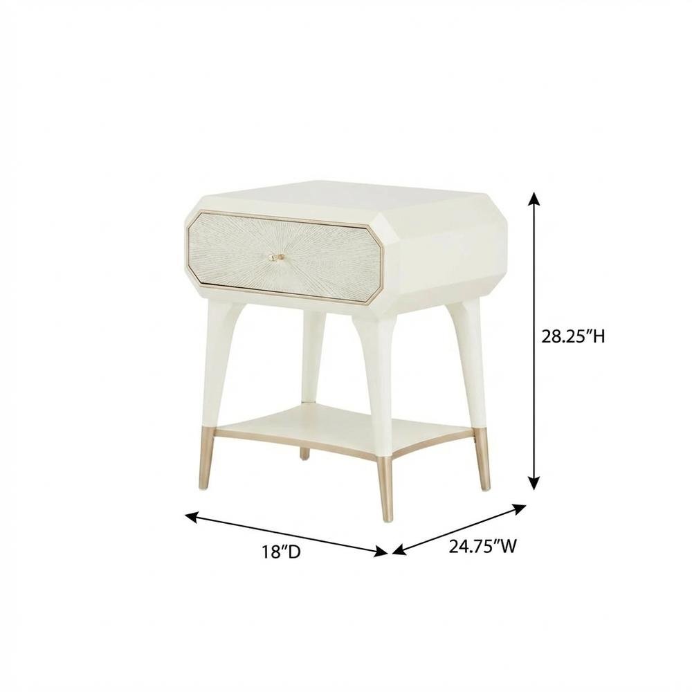 La Rachelle 1-Drawer Nightstand - Champagne. Picture 8