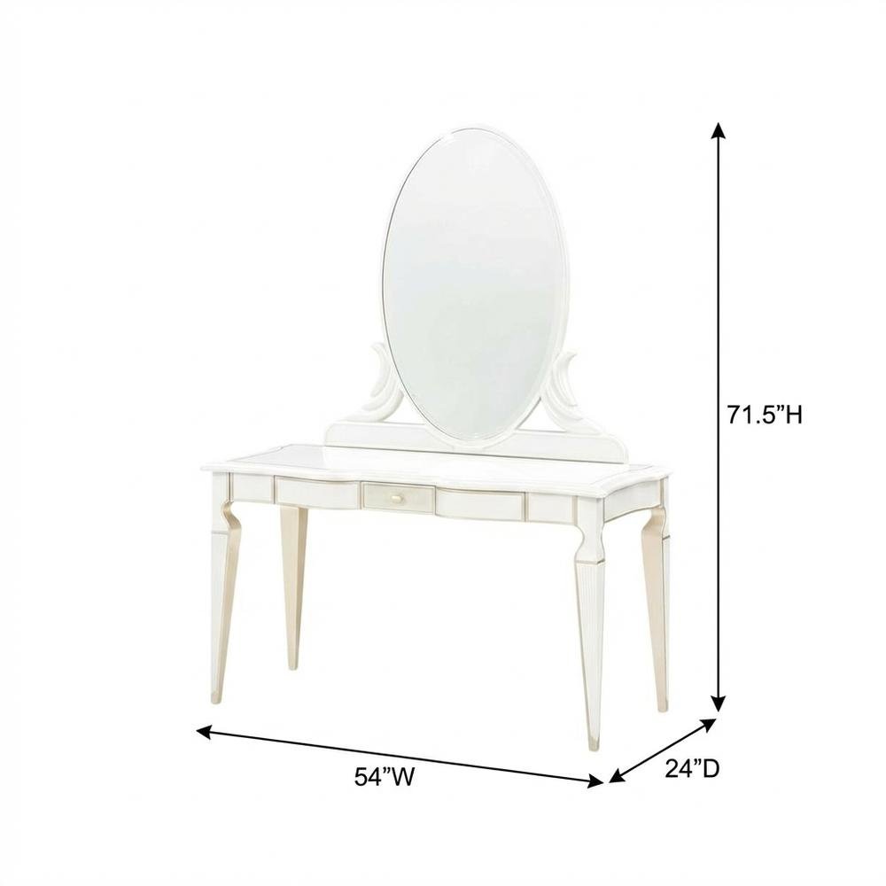 La Marisia Vanity with Mirror - Creamy Pearl. Picture 4