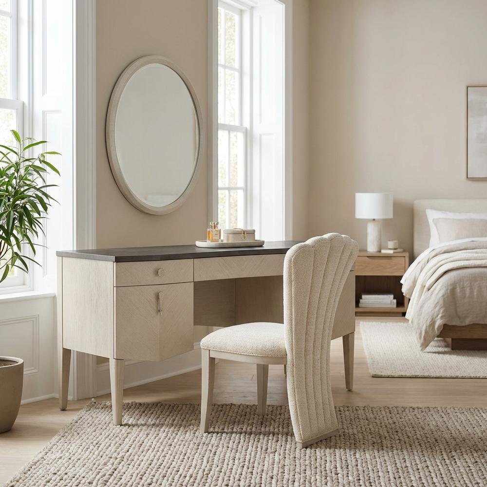 Fantosini Vanity Set with Mirror & Chair - Silver Mist. Picture 2