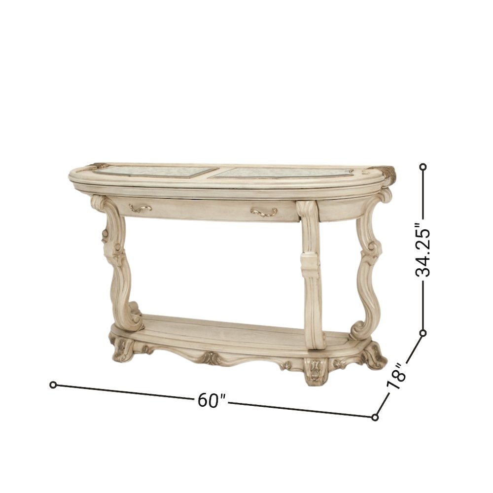 French Country Furniture – Beige Console Table for Entryway or Wall Use. Picture 12