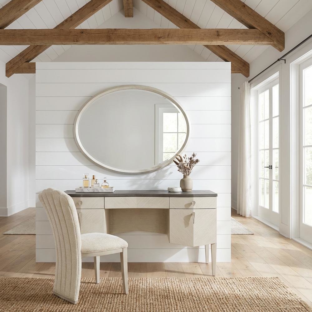 Fantosini Vanity Set with Mirror & Chair - Silver Mist. Picture 3