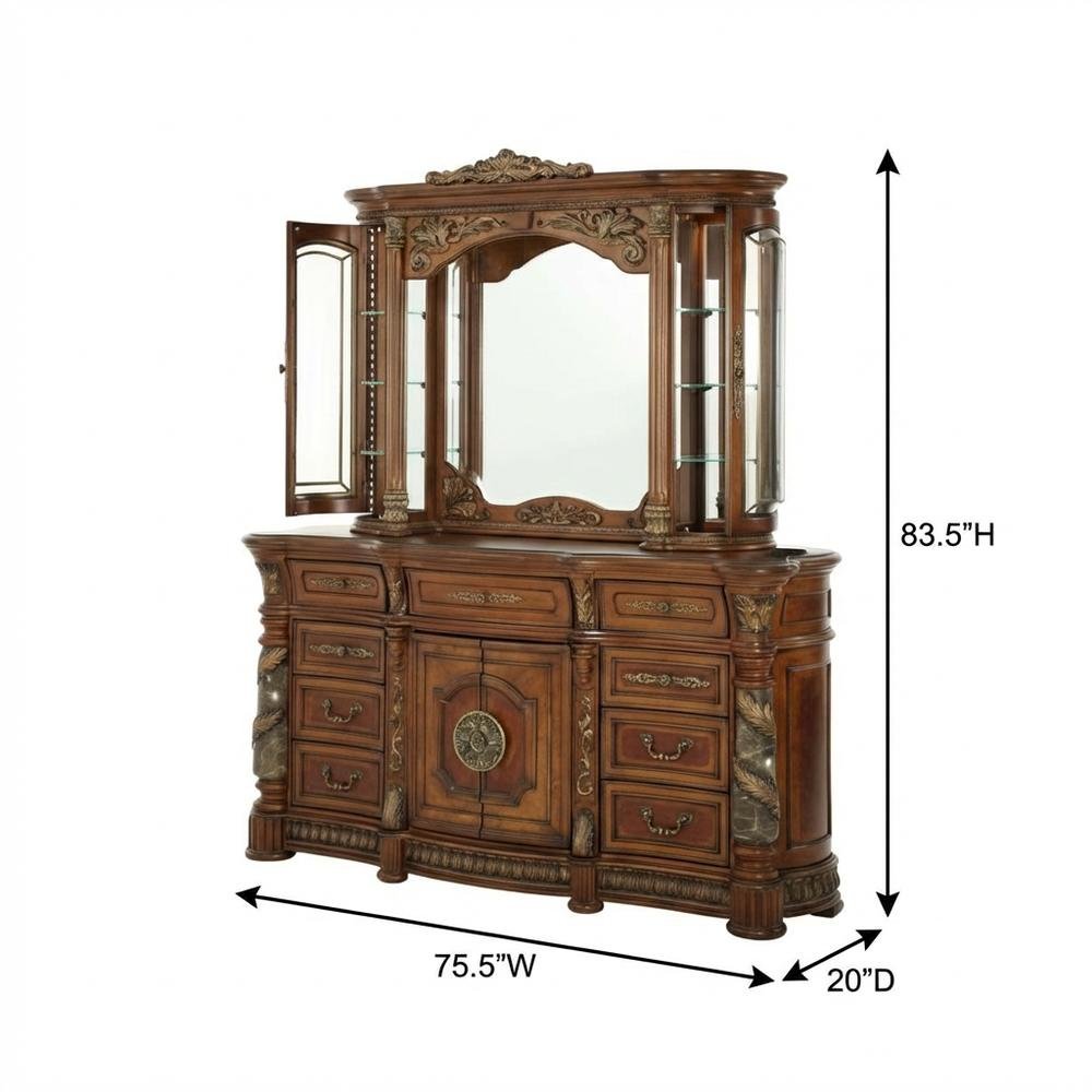 Villa Valencia Dresser with Mirror - Classic Chestnut. Picture 9