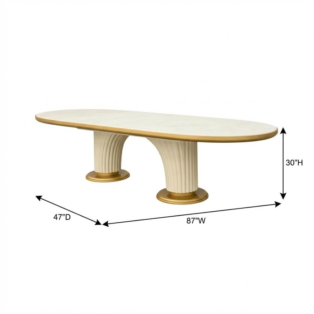 Scotts Square Oval Dining Table - Light Champagne. Picture 9