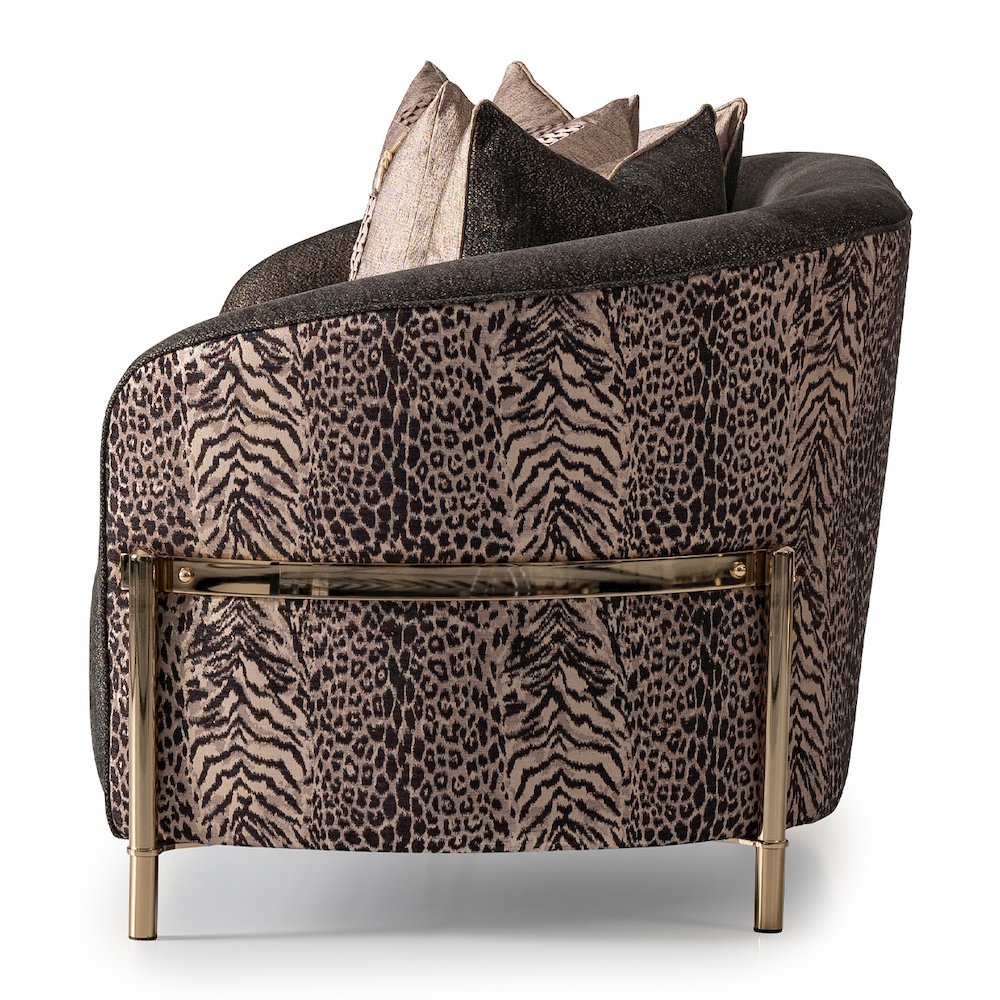 Lisbon Loveseat - Onyx/Gold. Picture 4