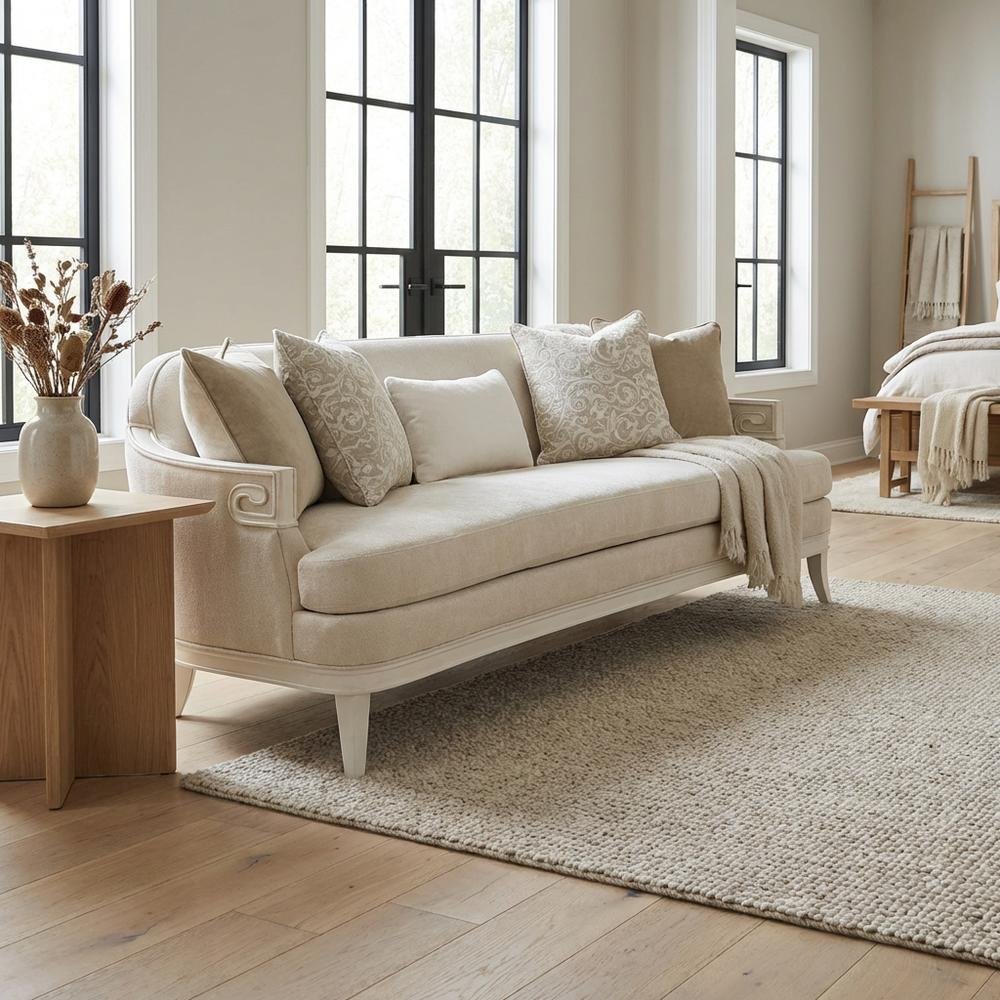 La Marisia Chenille Sofa - Tranquil/Creamy Pearl. Picture 8