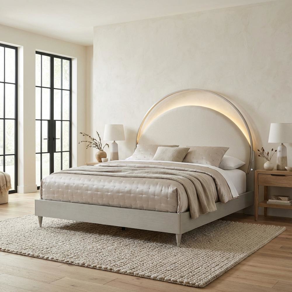 Eclipse Cal King Upholstered Bed with LED Lights - Moonlight. Picture 8