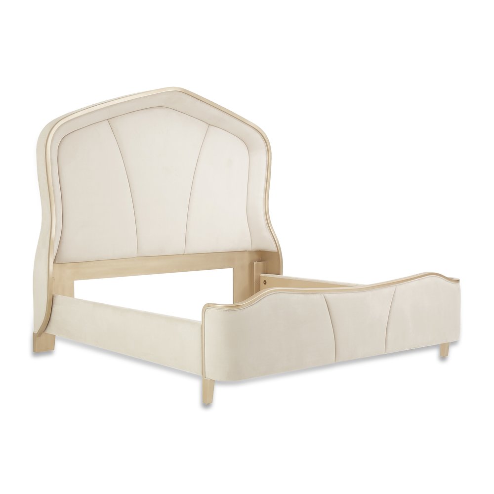 Malibu Crest Eastern King Curved Panel Bed - Chardonnay. Picture 7
