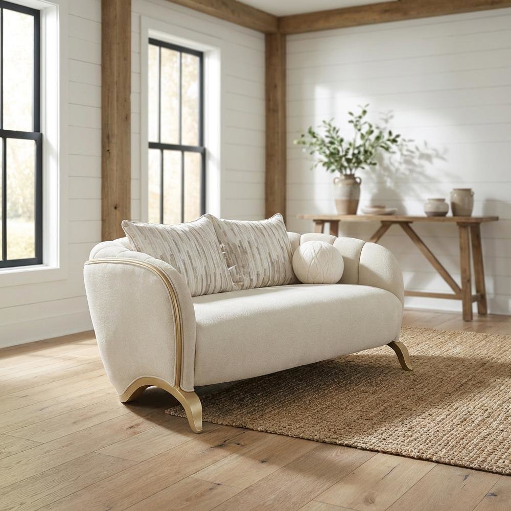 Scotts Square Loveseat - Cornsilk/Light Champagne. Picture 2
